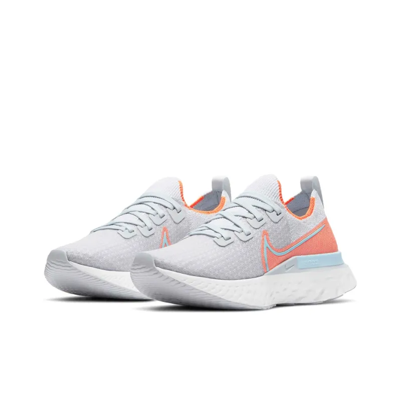 Nike React Infinity Run Flyknit 1 Cushioned Slip-Resistant Low-Top Running Shoes Women's Pink Light Gray-2