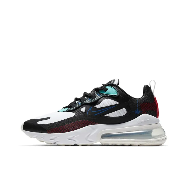 Nike Air Max 270 Cushioned Slip-Resistant Coverage Lightweight Low-Top Running Shoes Men's Black White Blue-0