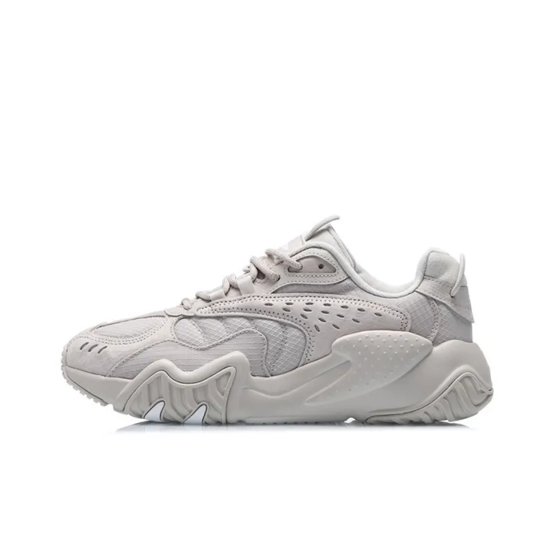 LiNing Cat Paw Lite Shock Absorbers With Slip Resistant And Abrasion Resistant Properties Low Top Running Shoes Gray-0