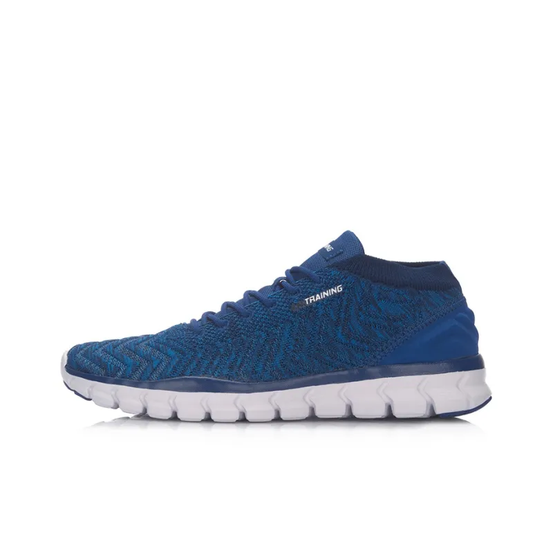 LiNing Shock Absorbing, Non Slip, Wear Resistant, Breathable And Lightweight Low Top Running Shoes Unisex Blue White-0