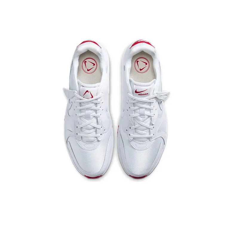 Nike Atsuma Cushioning Breathable Wear-Resistant Slip-Resistant Low-Top Running Shoes Men's White Red-3