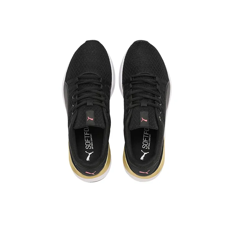PUMA Adela Core Black/White/Gold Low Sneakers Women's-1