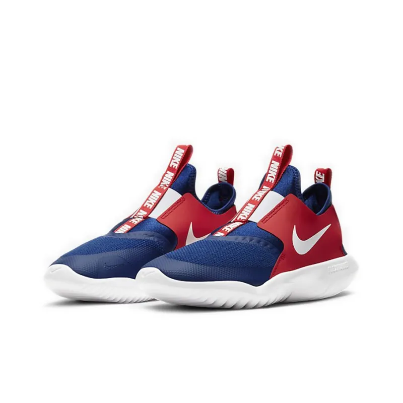 Nike Flex Runner Cushioned Slip-Resistant Low-Top Running Shoes GS Blue Red-2