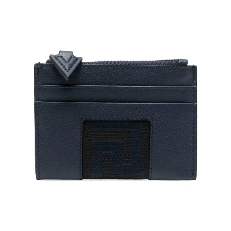 VERSACE Calfskin Wallet Men's Navy-0