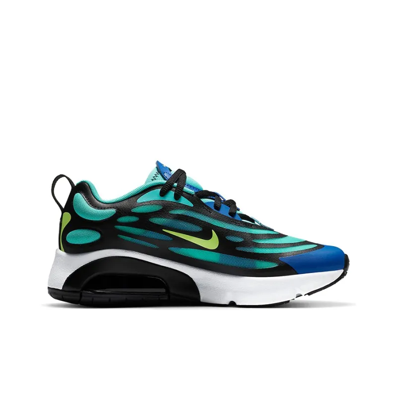 Nike Air Max Exosense Slip-Resistant Low-Top Running Shoes GS Black Blue Green-1