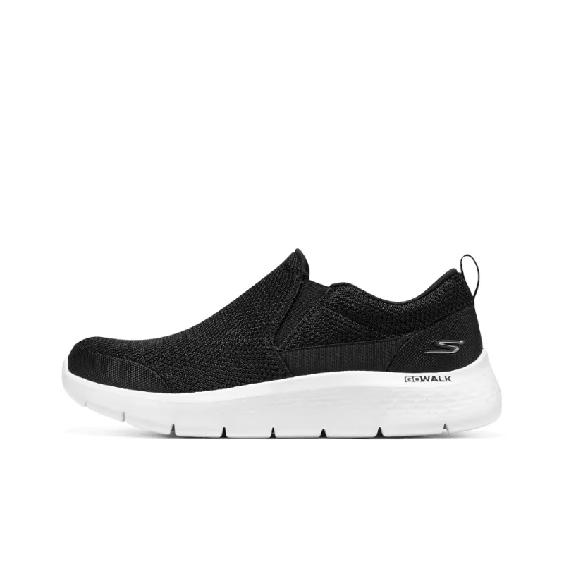 Skechers Go Walk Fle Cushioned Slip-Resistant Low-Top Casual Shoes Men's Black White-0