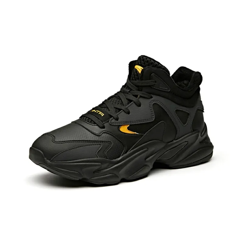 Anta Anti-Slip And Wear-Resistant Warm Low-Top Running Shoes Men's Black-1