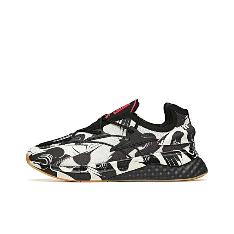 LIBAI Anta Durable Breathable Low Top Running Shoes Black White-0