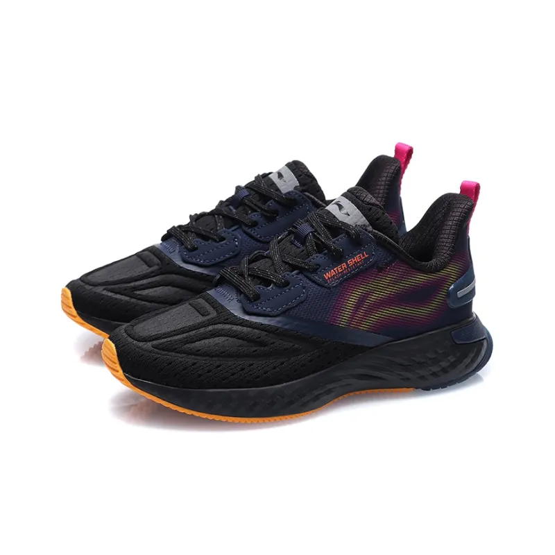 LiNing Cloud 5 V Shield Shock Absorbers Low Top Running Shoes Women's Black Orange-2