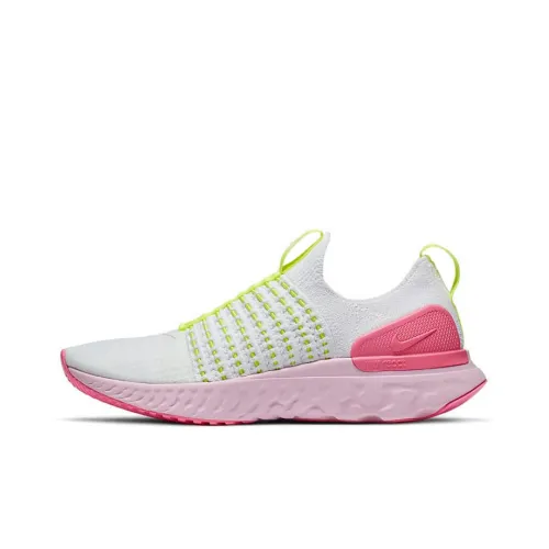 Nike React Phantom Run Flyknit 2 White Volt Pink Glow Women's