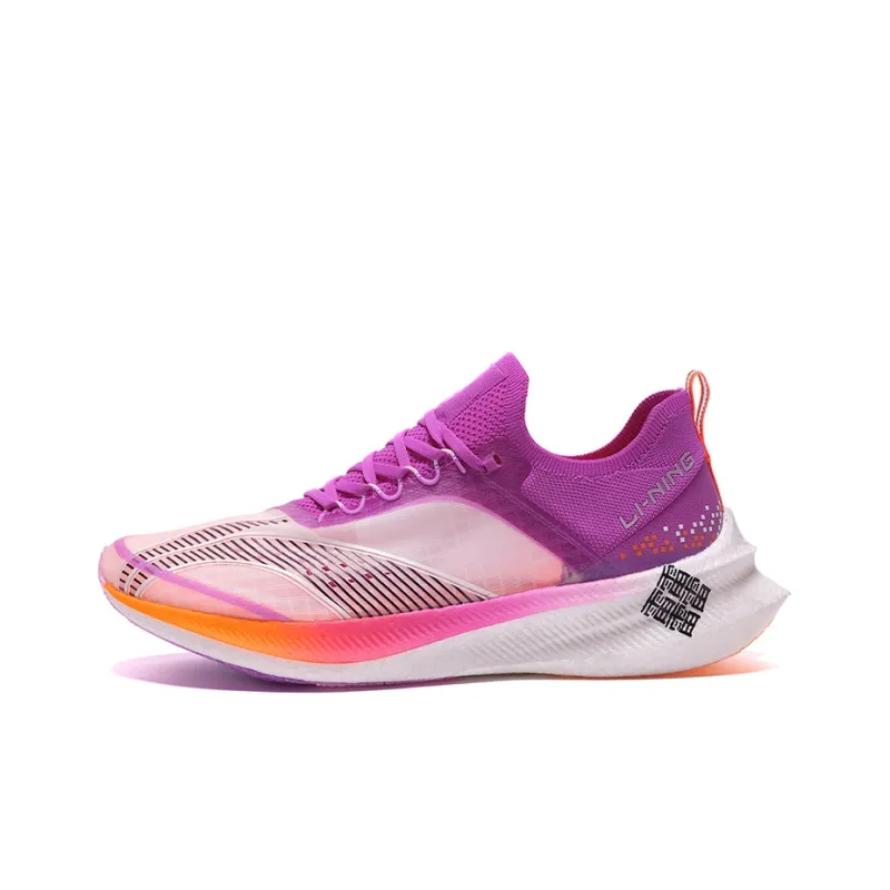 LiNing Feidian Challenger Low Top Running Shoes Men's Purple White-0
