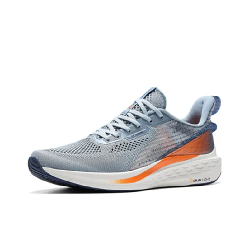 361° FlyFish 1 Cushioning Anti Slip And Wear Resistant Low Top Casual Running Shoes Men's Blue Gray Orange-2