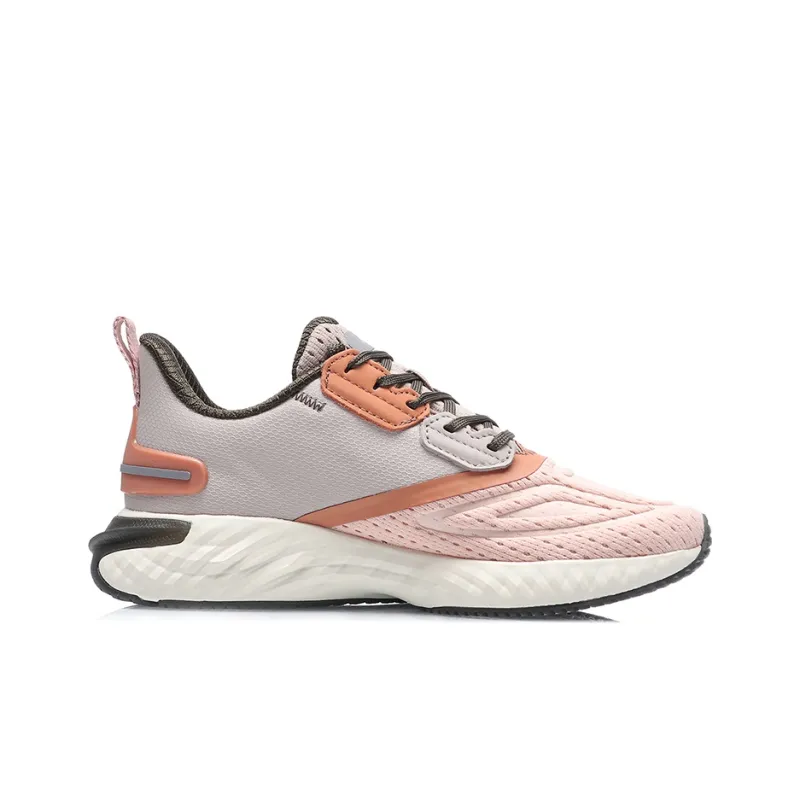 LiNing Cloud 5 V Shield Anti-Slip Wear-Resistant Low-Top Running Shoes Women's Gray Pink Patchwork-1