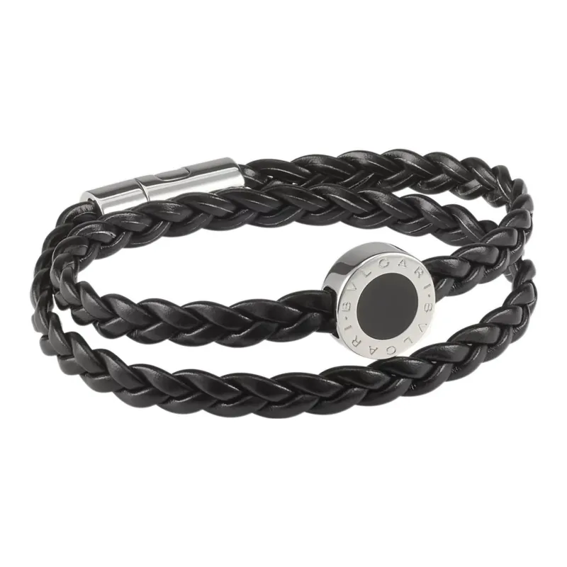 BVLGARI Brass Bracelets Men's Black-0