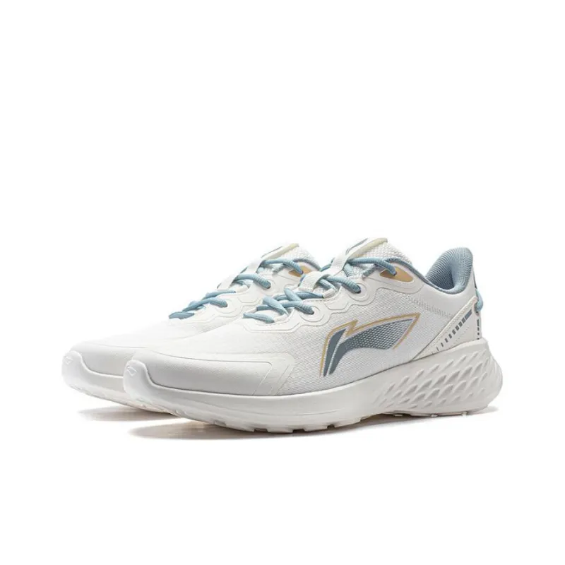 LiNing Soft Cushioning, Slip Resistant, And Abrasion Resistant Low Top Training Sprint Running Shoes Men's Mist White-2