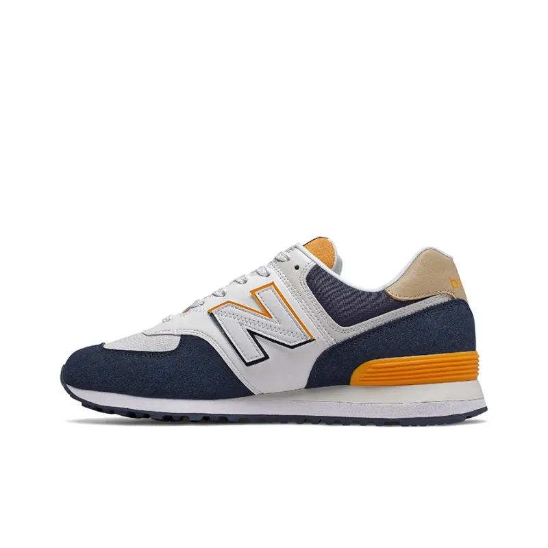 New Balance 574 White Navy Yellow-0