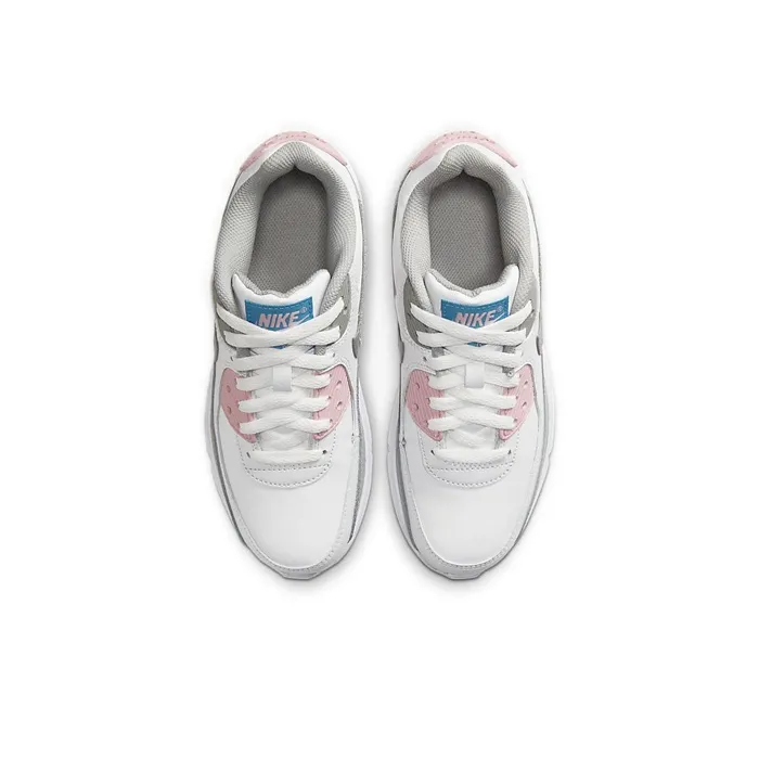 Nike Air Max 90 Leather Metallic Silver Pink GS-4