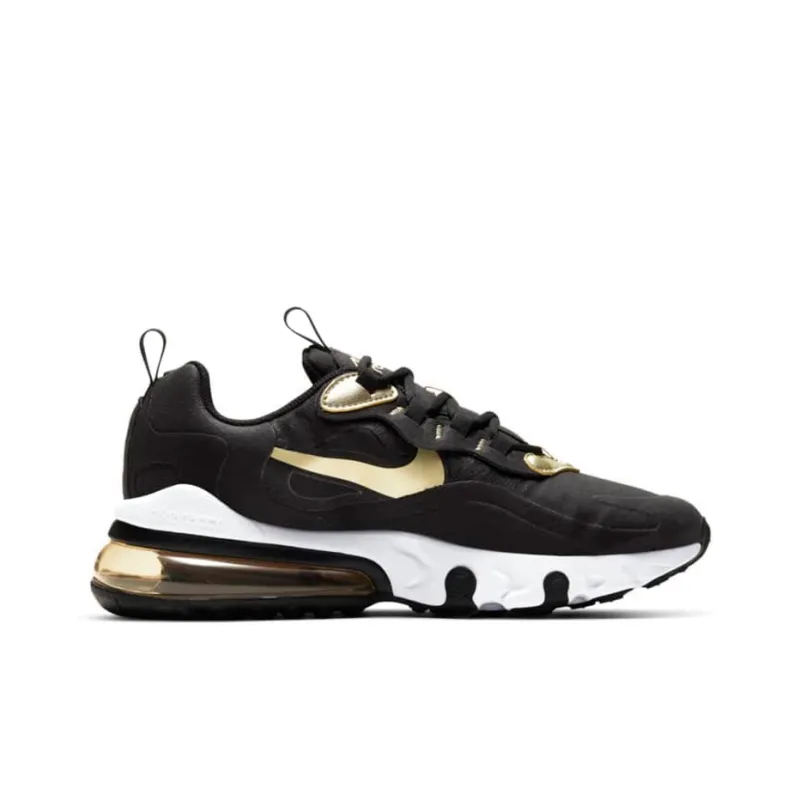 Nike Air Max 270 React Black Metallic Gold Star GS-1