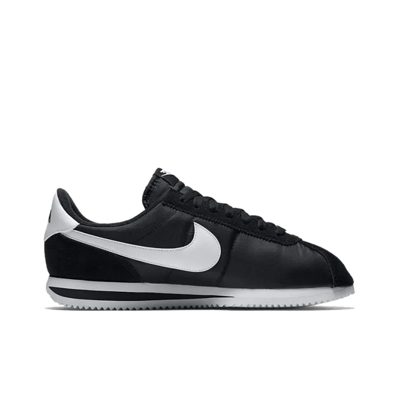 Nike Cortez Basic Nylon Black White Metallic Silver-1
