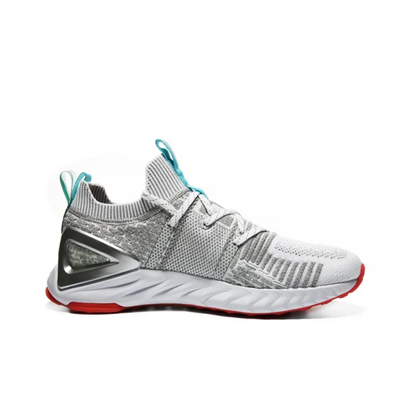 People's Daily x PEAK Abrasion Resistant Breathable Low Top Running Shoes Men's White Gray-1