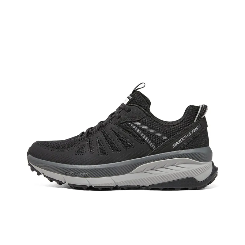 Skechers Switch Back Slip Resistant Low Top Running Shoes Women's Black Gray-0