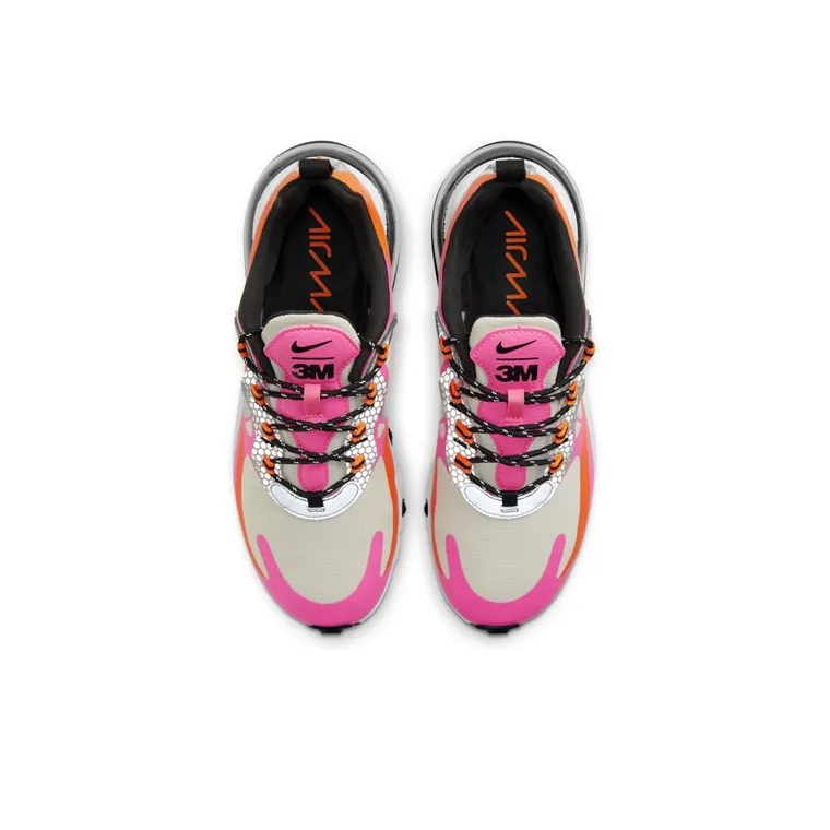 Nike Air Max 270 Cushioned Reflective Slip-Resistant Low-Top Running Shoes Men's Pink Gray Orange-3