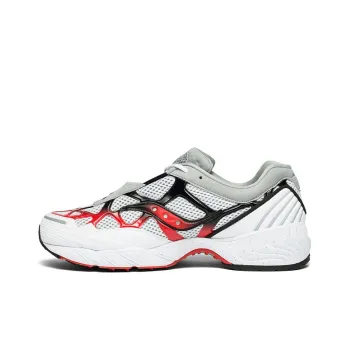 saucony Grid Web White Grey Red