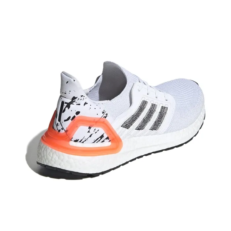 Adidas Ultra Boost 20 White Orange Heel Pattern-2
