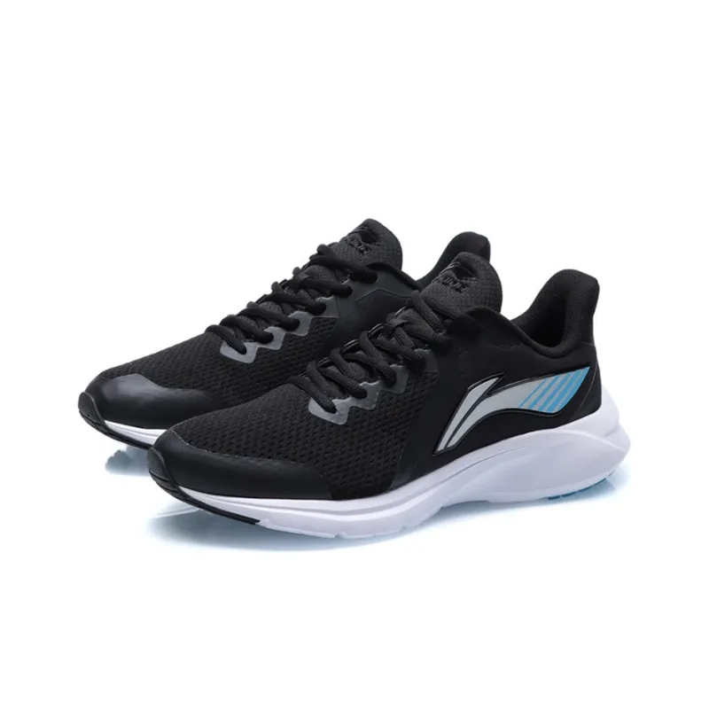 LiNing Cushioning, Breathable, Lightweight, Rebound Low Top Running Shoes Men's Black White Blue-2