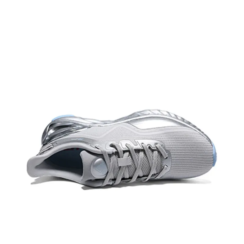 PEAK Cushioning Anti Slip Wear Resistant Breathability Low Top Running Shoes Women's Silver Cushioning-3