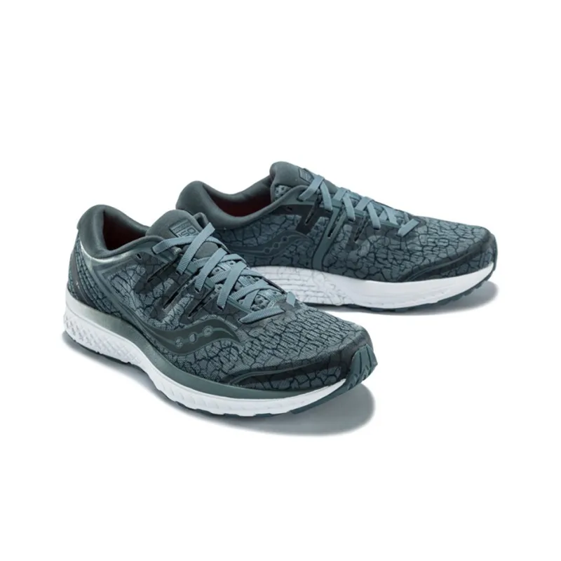 Saucony Guide Iso2 Durable Breathable Low-Top Casual Running Shoes Men's Rippled Steel Iron Gray-2