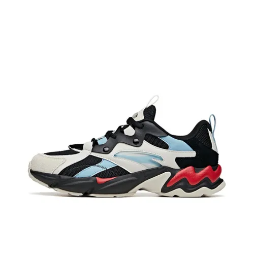 Anta Cushioning Anti Slip And Wear Resistant Lightweight Rebound Low Top Running Shoes Men's Black Gray Red