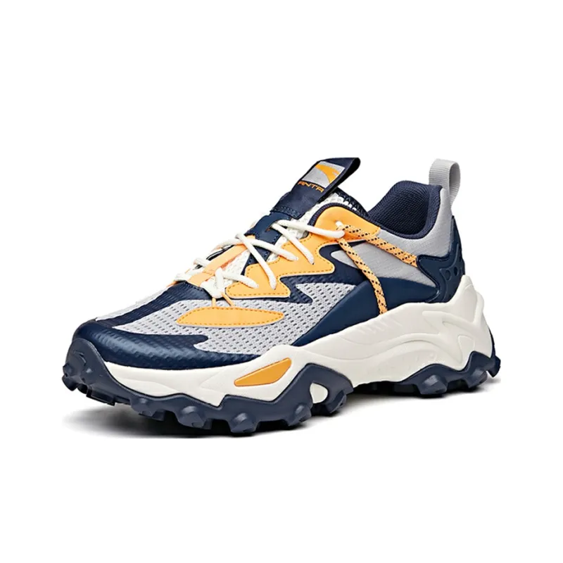 Anta Shock Absorbers Slip Resistant, Abrasion Resistant, Breathable Low Top Running Shoes Men's Gray Blue Orange-2