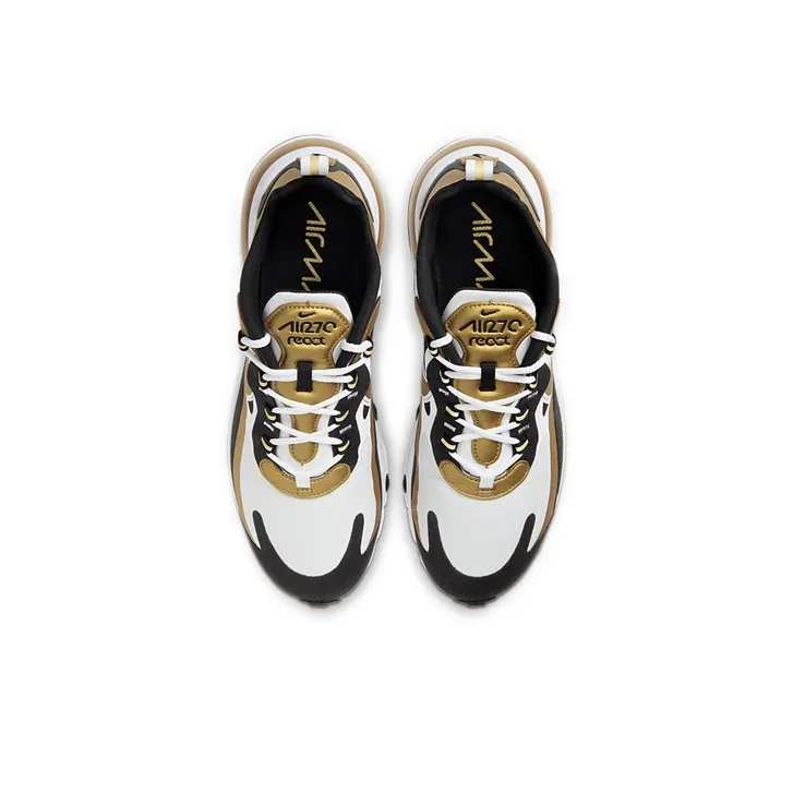 Nike Air Max 270 React White Metallic Gold-4