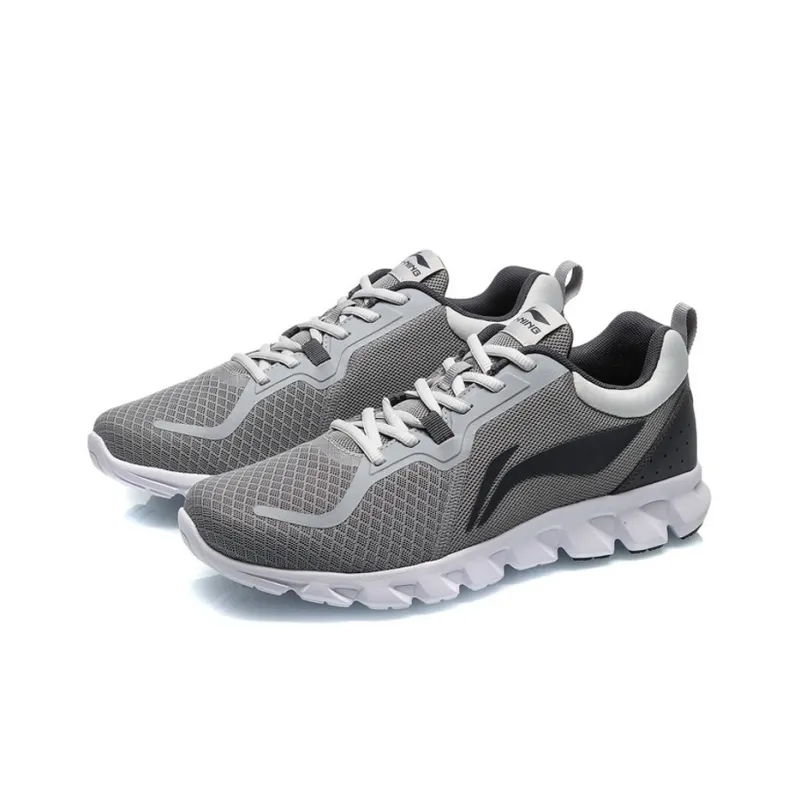 LiNing Move With Your Heart Cushioning, Wear Resistant Low Top Running Shoes Men's Stone Gray-2