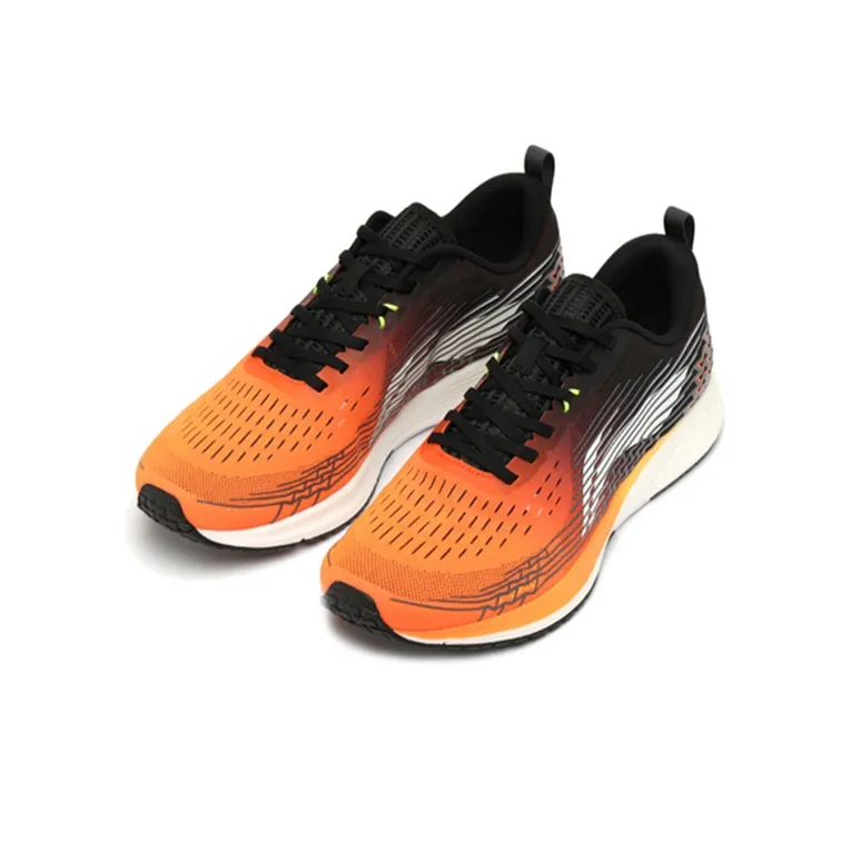 LiNing Red Hare 4 Cushioning Anti Slip And Wear Resistant Low Top Running Shoes Men's Black Orange-2