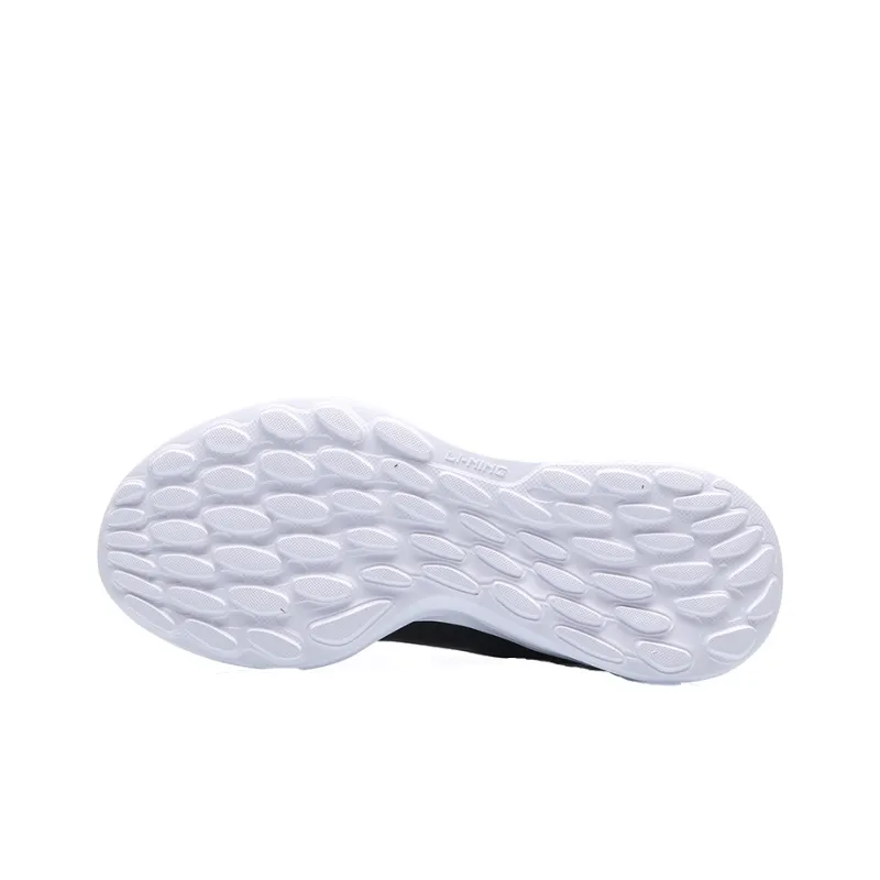 LiNing Cushioning Lightweight Low Top Running Shoes Women's Black White-4