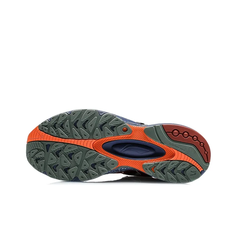 LiNing Cushioning Anti Slip Wear Resistant Breathable Supportive Lightweight Low Top Running Shoes Men's Red Blue-4