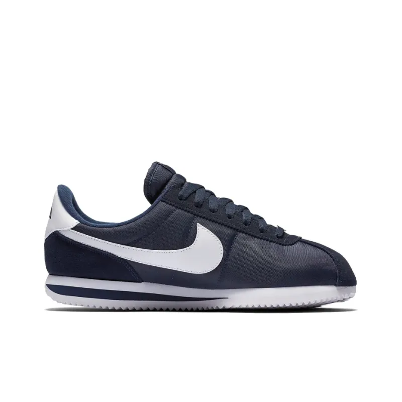 Nike Cortez Basic Nylon Obsidian White Metallic Silver-1