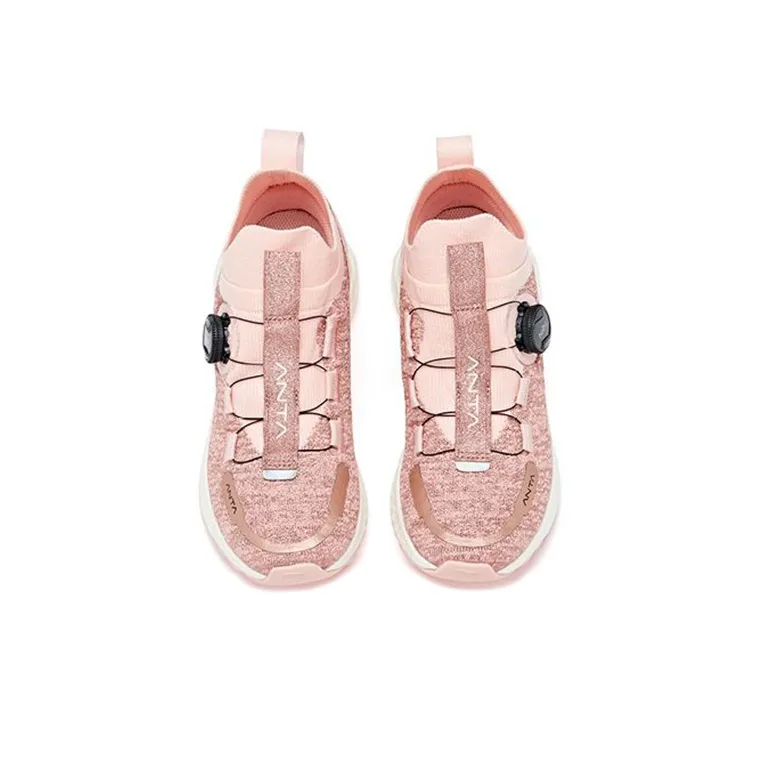 Anta NASA Collaboration Cushioning Anti Slip And Wear Resistant Rebound Low Top Running Shoes Women's Pink-2