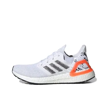 Adidas Ultra Boost 20 White Orange Heel Pattern