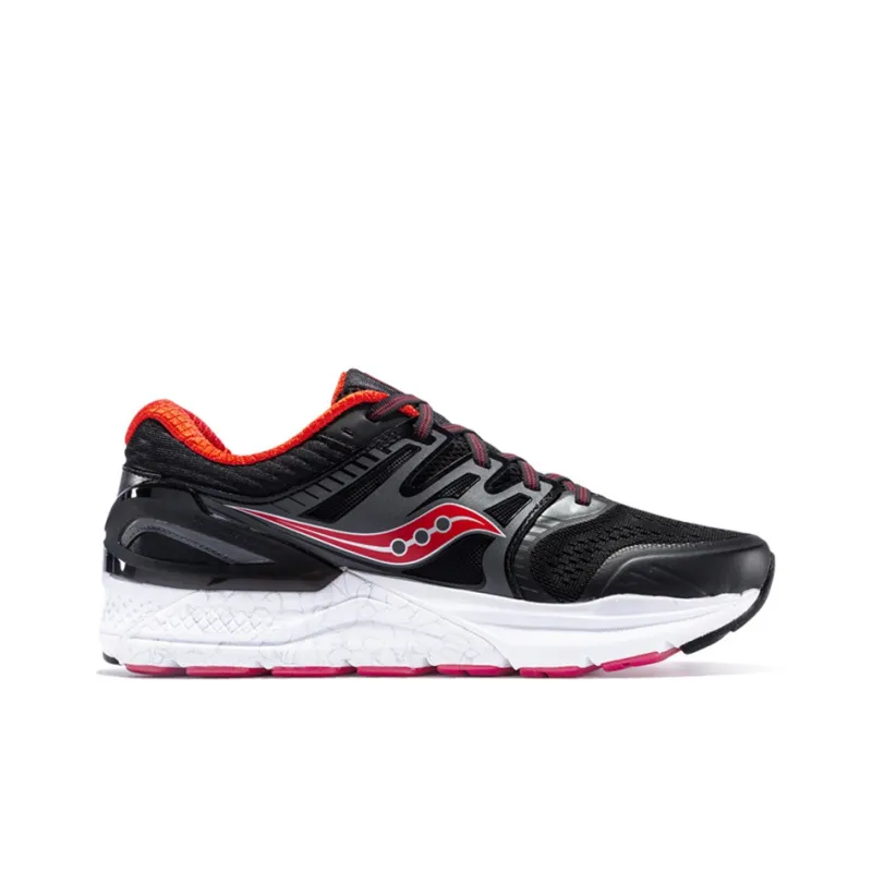 Saucony Redeemer ISO 2 Cushioned Anti Slip And Wear Resistant Lightweight Low Top Running Shoes Men's Gray Black Red-1