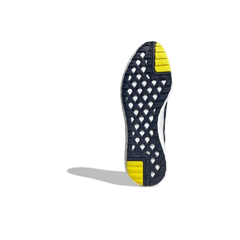 Adidas Rocket Boost Cushioning Low-Top Marathon Running Shoes Men's Navy Blue Yellow-4