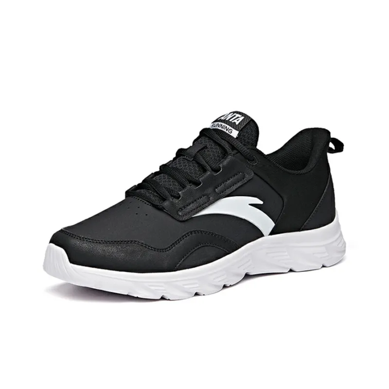 Anta Running Collection Cushioning Anti Slip And Wear Resistant Low Top Running Shoes Men's Black White-1
