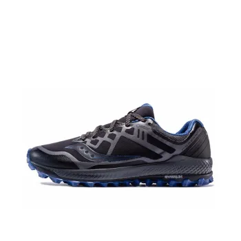 Saucony Peregrine Peregrine 8 GTX Low-Top Running Shoes Men's Black Gray Blue