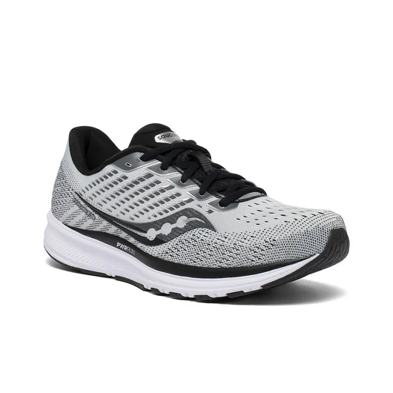 Saucony Ride 13 Cushioning Anti Slip Wear Resistant Breathability Low Top Running Shoes Men's Gray Wide Women's-2