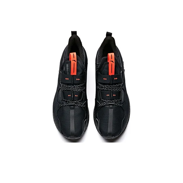 Anta A Flashfoam Wormhole Technology Slip Resistant Low Top Running Shoes Men's Black-2