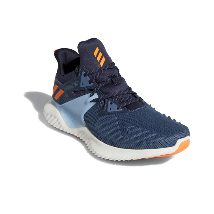 Adidas AlphaBounce Beyond 2 Anti Slip Wear Resistant Low Top Marathon Running Shoes Men's Blue Orange White-2