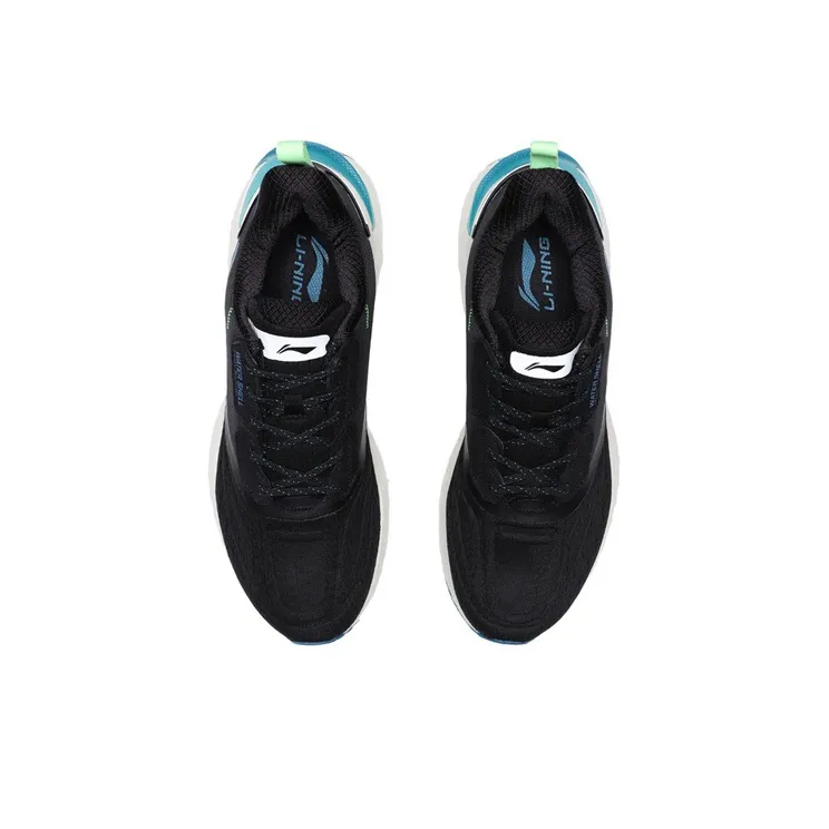 LiNing SHIELD Cushioned Anti-Slip Wear-Resistant And Water-Resistant Low-Top Running Shoes Men's Black White Blue-3