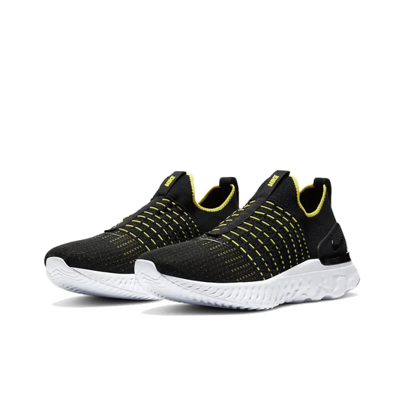 Nike React Phantom Run Flyknit 2 Black Sonic Yellow-2